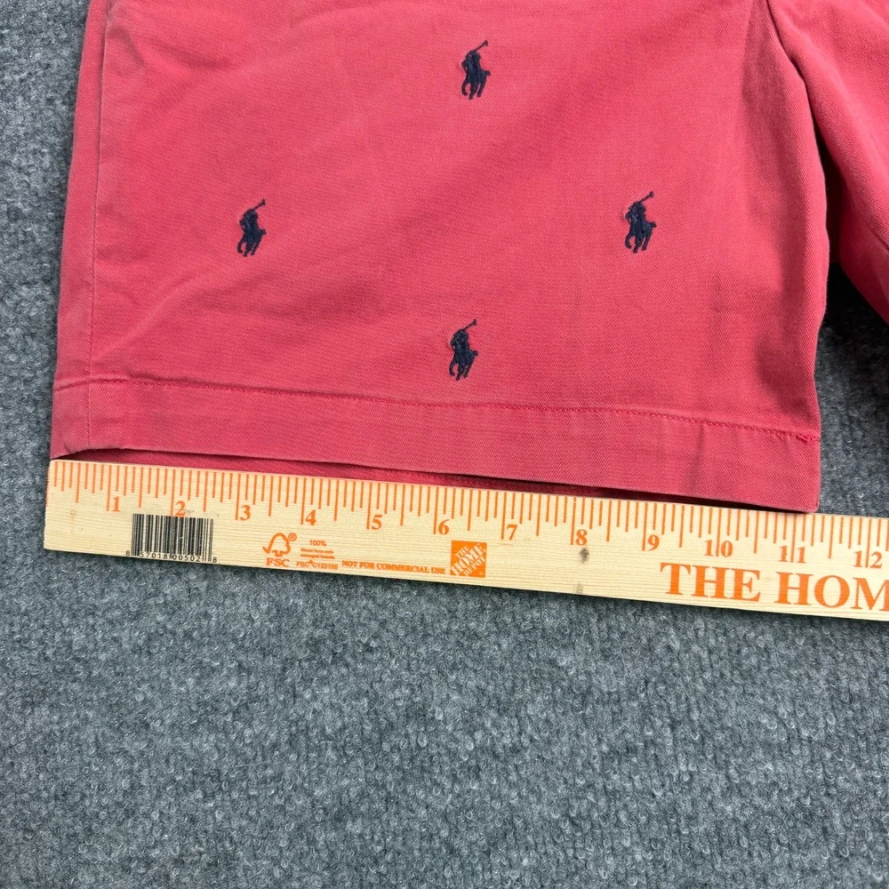 Polo Ralph Lauren Mens Red All Over Pony Embroidered Stretch Classic Fit 32